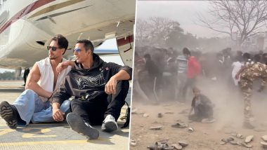 Stampede at Bade Miyan Chote Miyan Lucknow Promotions: Fans Lathi-Charged After Chaos Erupts Over Frenzy to Meet Akshay Kumar and Tiger Shroff(Watch Video)